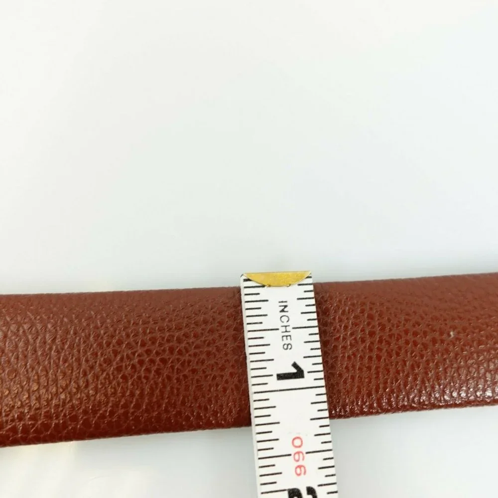 Belt‎ Mens Leather Brown Black Classic ONE SIZE Adjustable Box Silver Buckle